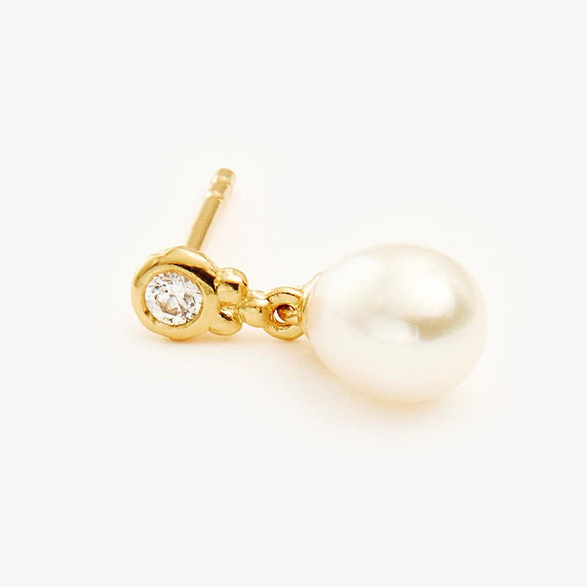 BY CHARLOTTE By Charlotte Lunar Light Pearl Stud Earring - 18k Gold Vermeil BELLA n' BEAR