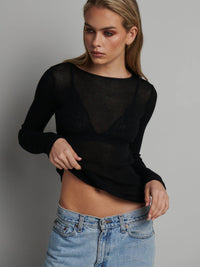 Thumbnail for BAYSE Bayse Myles Crew Neck Top - Black BELLA n' BEAR