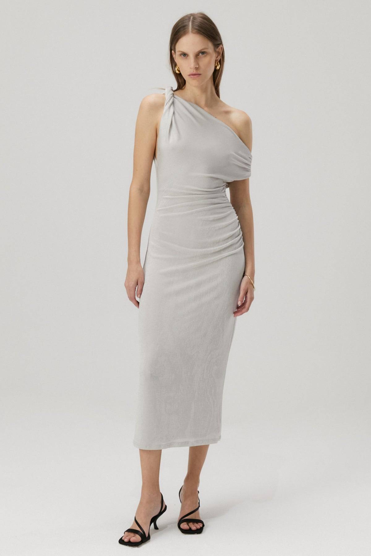 MISHA COLLECTION Misha Nyra Midi Dress - Silver Cloud BELLA n' BEAR