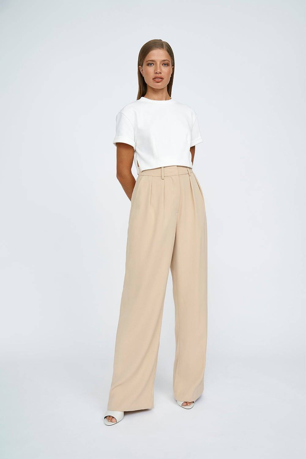 BY JOHNNY By Johnny Pleat Front Pant - Sand BELLA n' BEAR