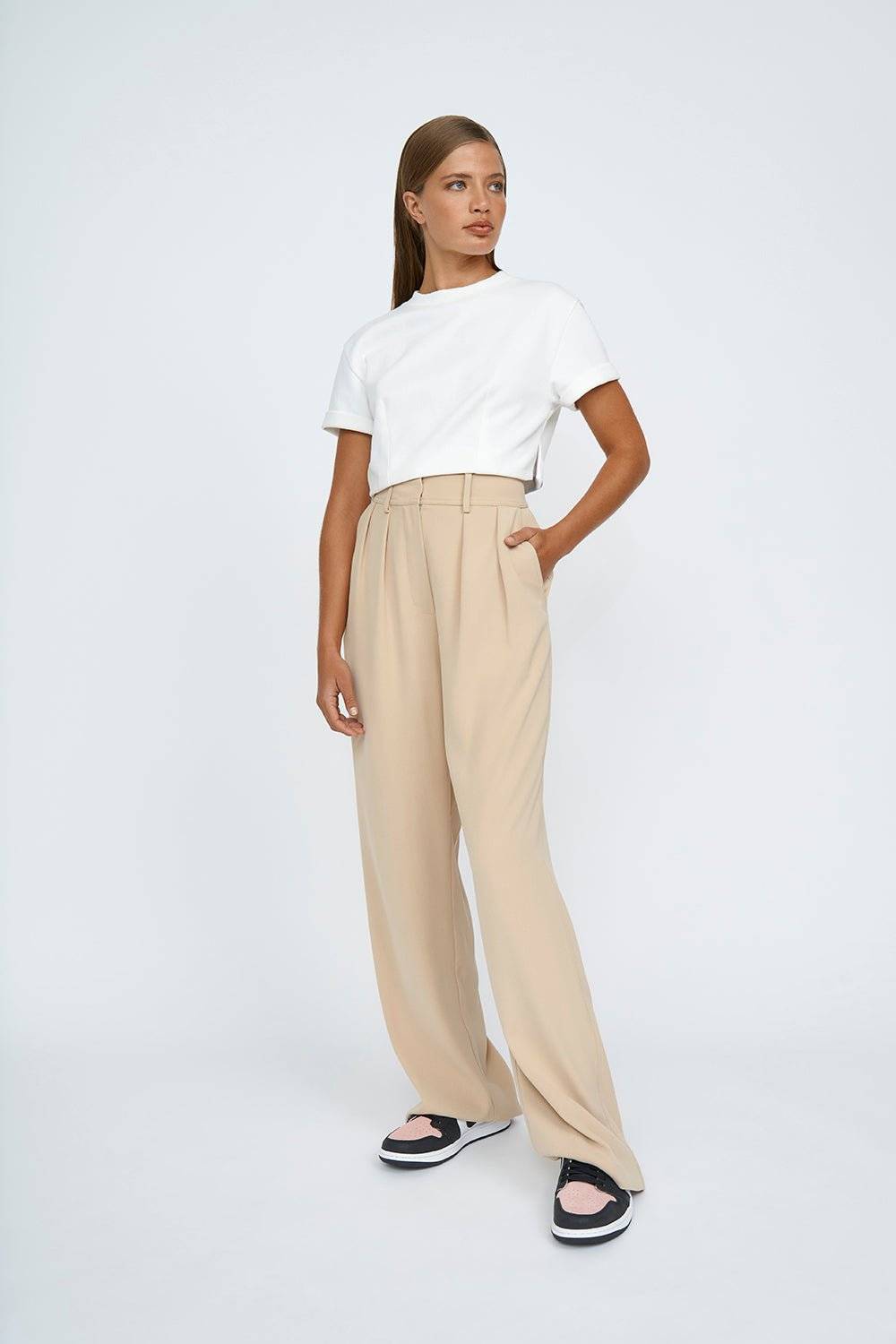 BY JOHNNY By Johnny Pleat Front Pant - Sand BELLA n' BEAR