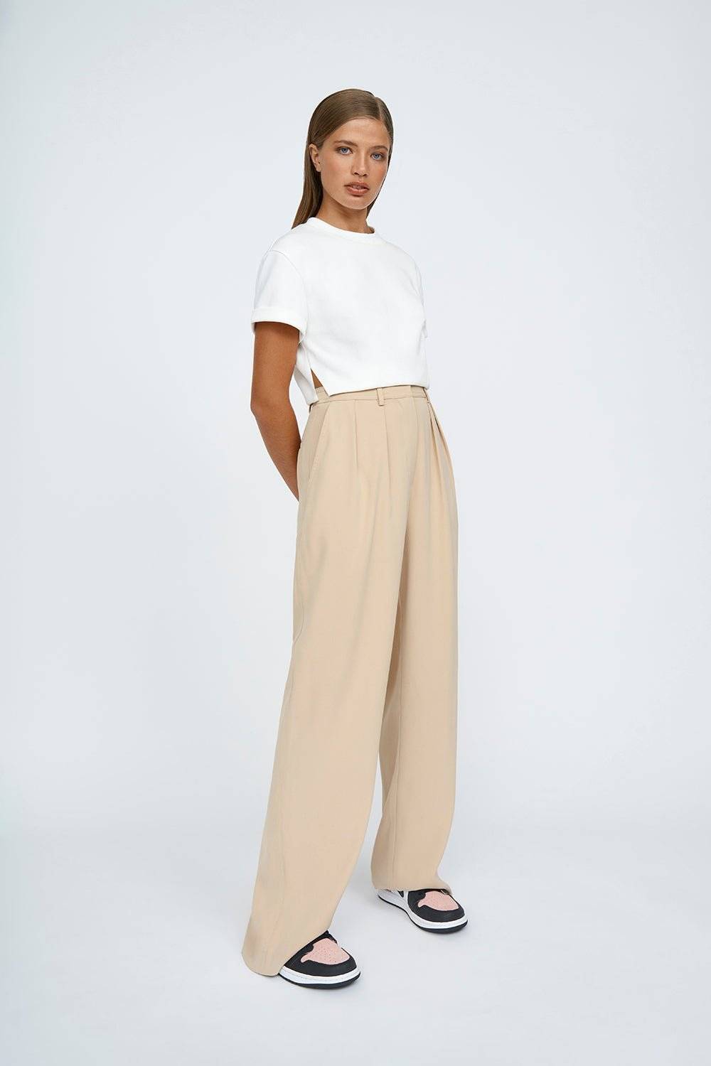 BY JOHNNY By Johnny Pleat Front Pant - Sand BELLA n' BEAR