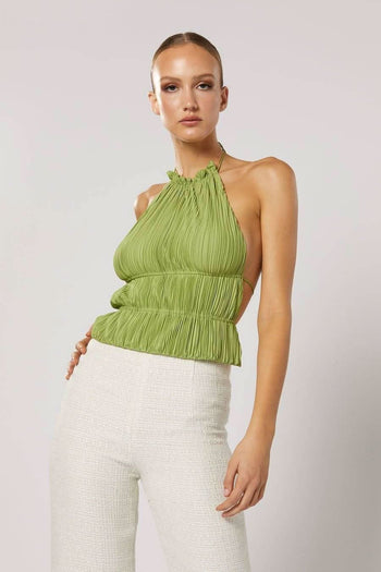 WINONA Winona Plisse Top - Green BELLA n' BEAR
