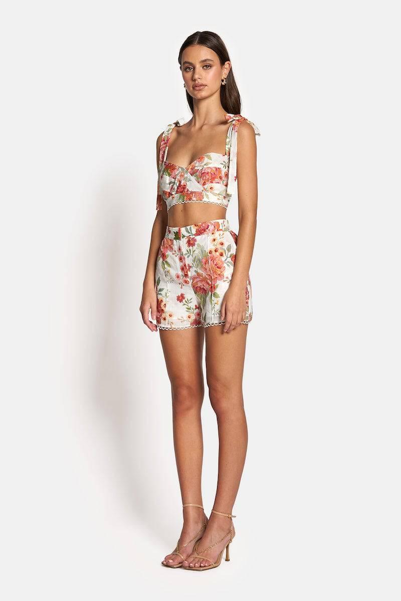 SOFIA THE LABEL Sofia The Label Posy High Waisted Shorts - Sunset Floral BELLA n' BEAR