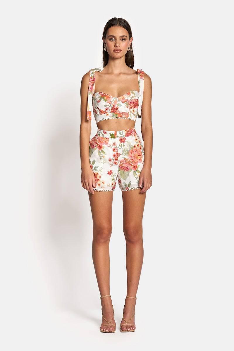 SOFIA THE LABEL Sofia The Label Posy High Waisted Shorts - Sunset Floral BELLA n' BEAR