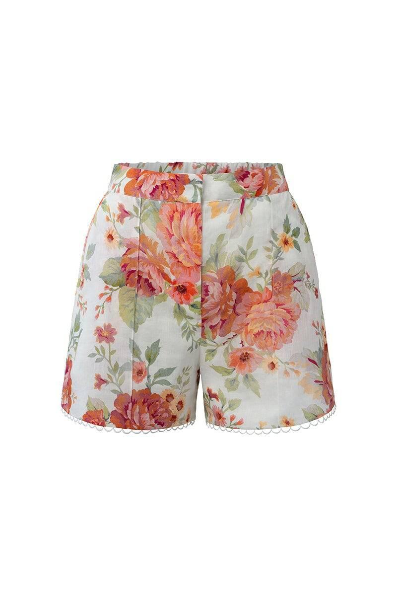 SOFIA THE LABEL Sofia The Label Posy High Waisted Shorts - Sunset Floral BELLA n' BEAR