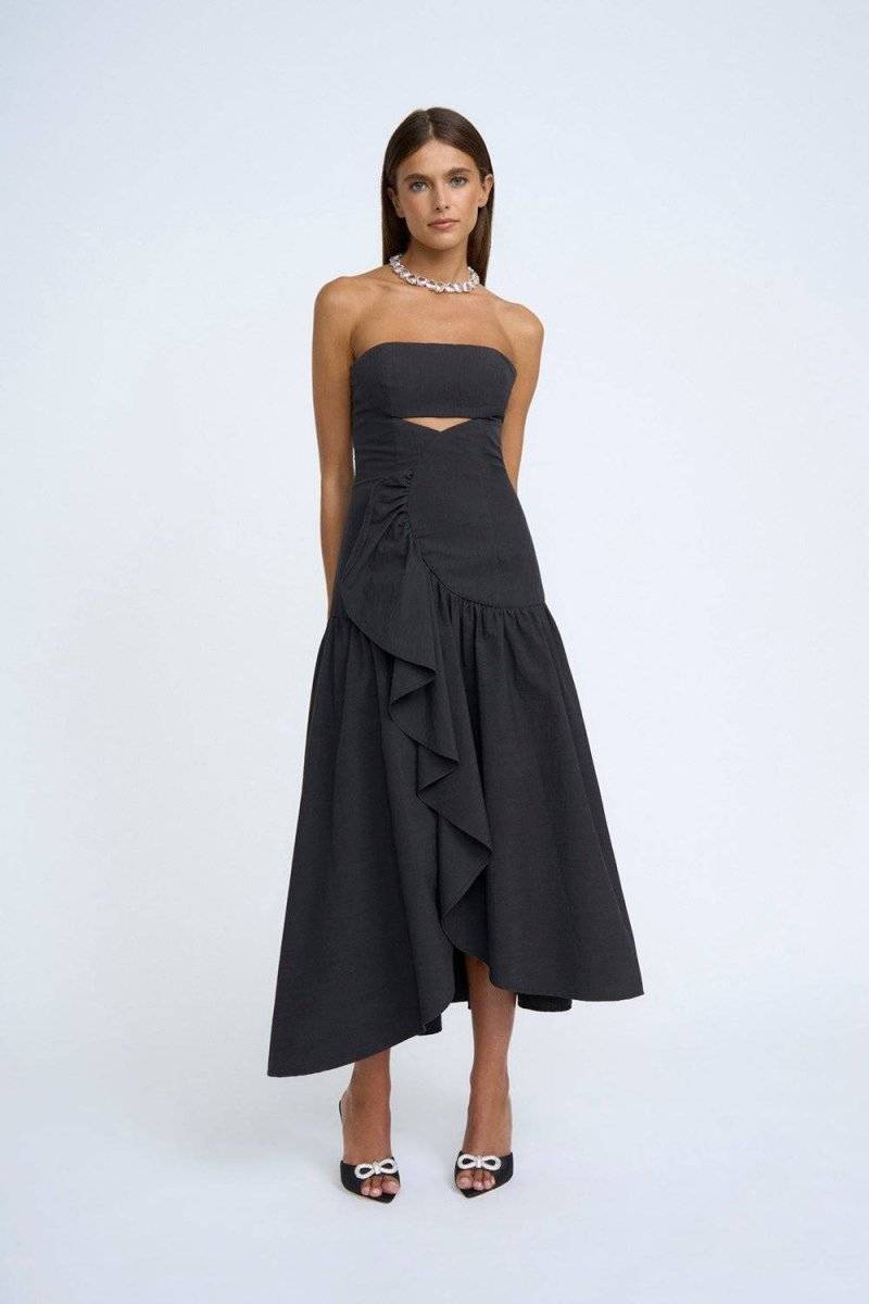 BY JOHNNY By Johnny Roberta Frill Strapless Gown - Black BELLA n' BEAR