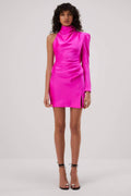 Misha Romeo Satin Mini kleid-Pink