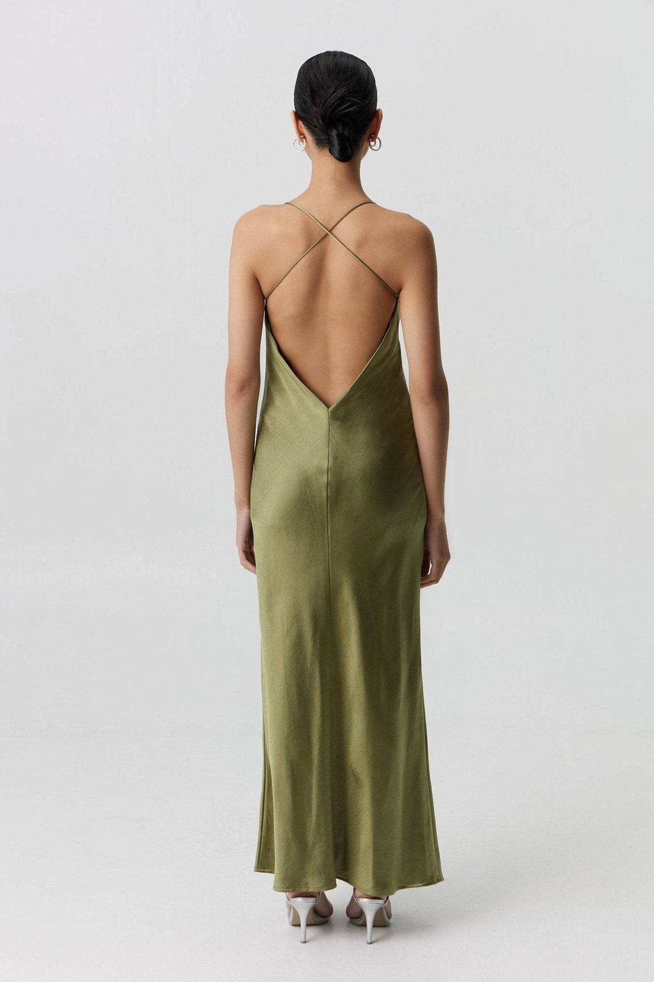 THIRD FORM Third Form Satin Split Slip Maxi Dress - Black, Wave, Olive BELLA n' BEAR