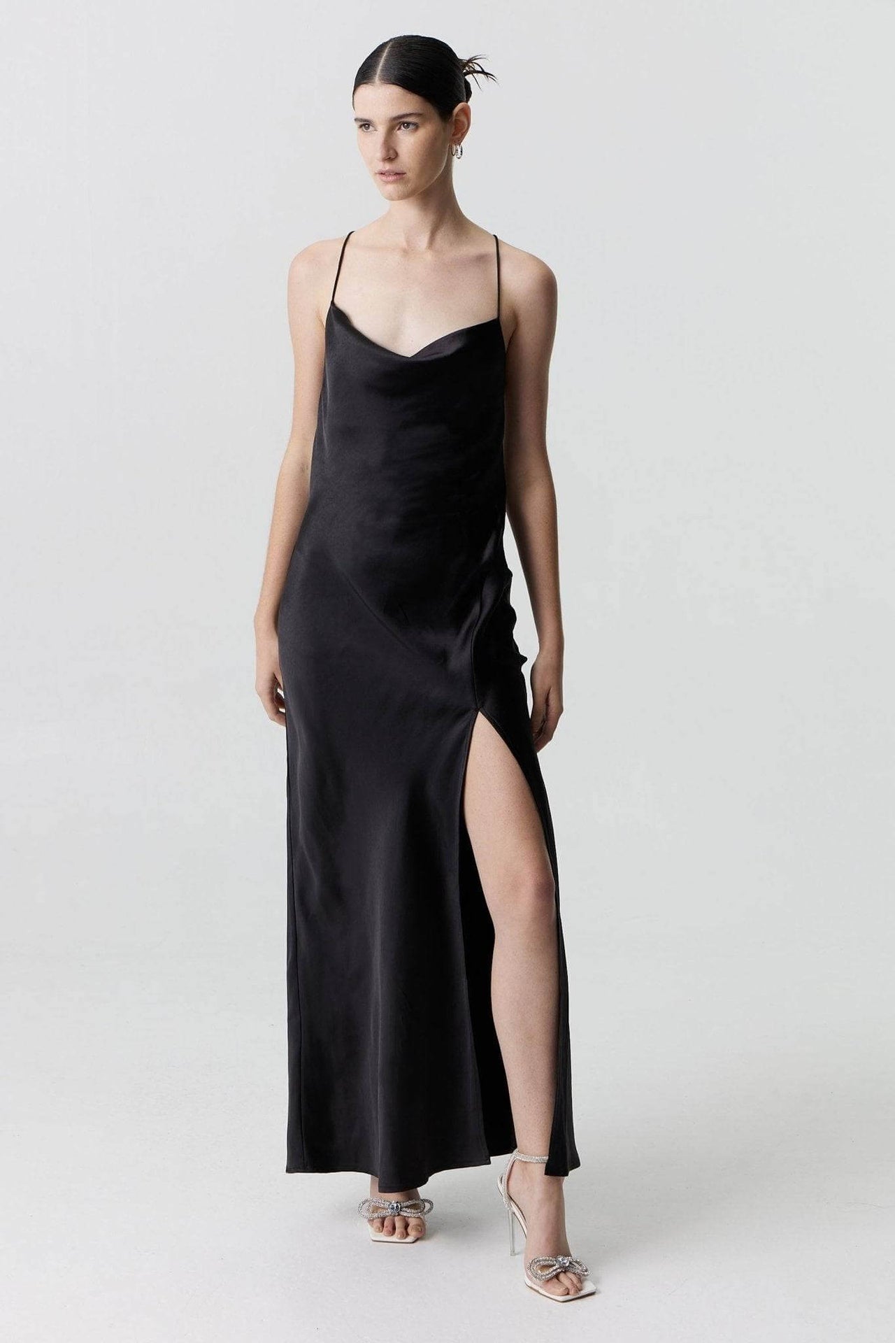 THIRD FORM Third Form Satin Split Slip Maxi Dress - Black, Wave, Olive BELLA n' BEAR