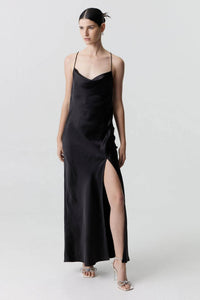 Thumbnail for THIRD FORM Third Form Satin Split Slip Maxi Dress - Black, Wave, Olive BELLA n' BEAR