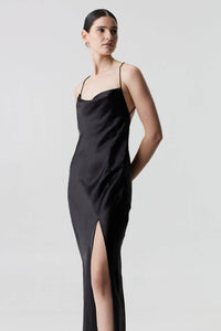 Thumbnail for THIRD FORM Third Form Satin Split Slip Maxi Dress - Black, Wave, Olive BELLA n' BEAR