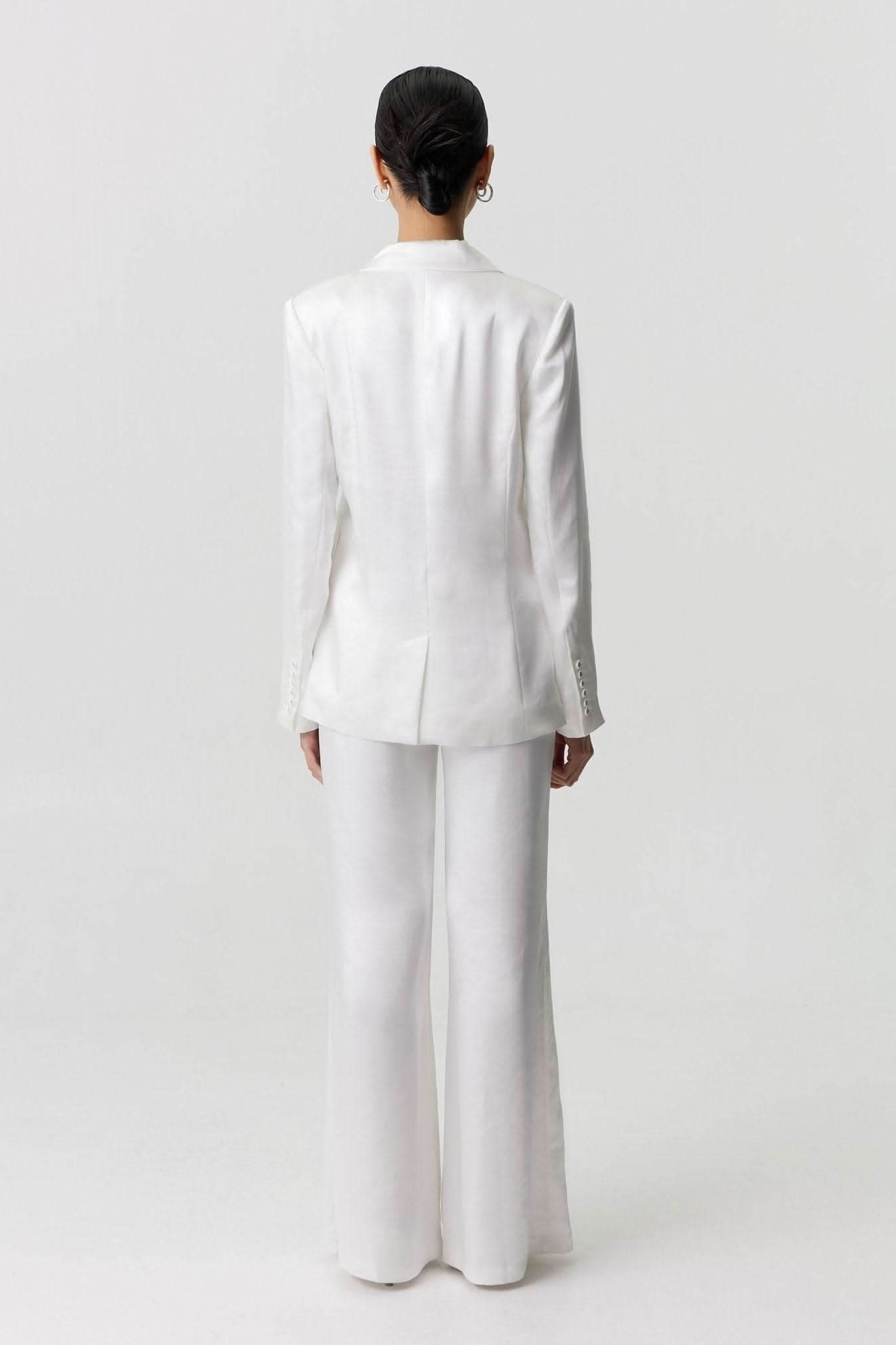 THIRD FORM Third Form Satin Tailored Blazer - Powder White, Wave BELLA n' BEAR