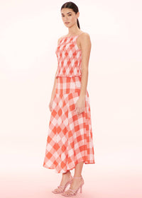 Thumbnail for APARTMENT CLOTHING Apartment Clothing Sia Midi Skirt - Pink Red Gingham BELLA n' BEAR