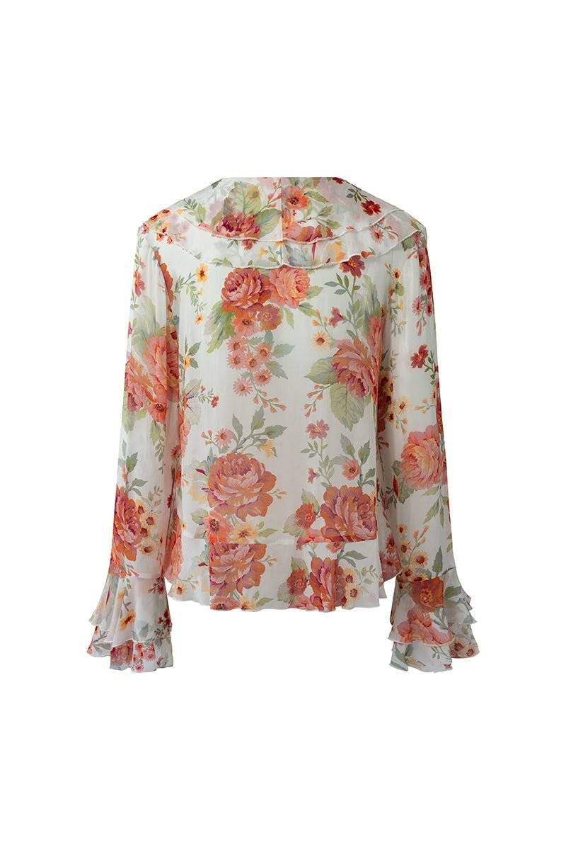 SOFIA THE LABEL Sofia The Label Sienna Ruffle Blouse - Sunset Floral BELLA n' BEAR