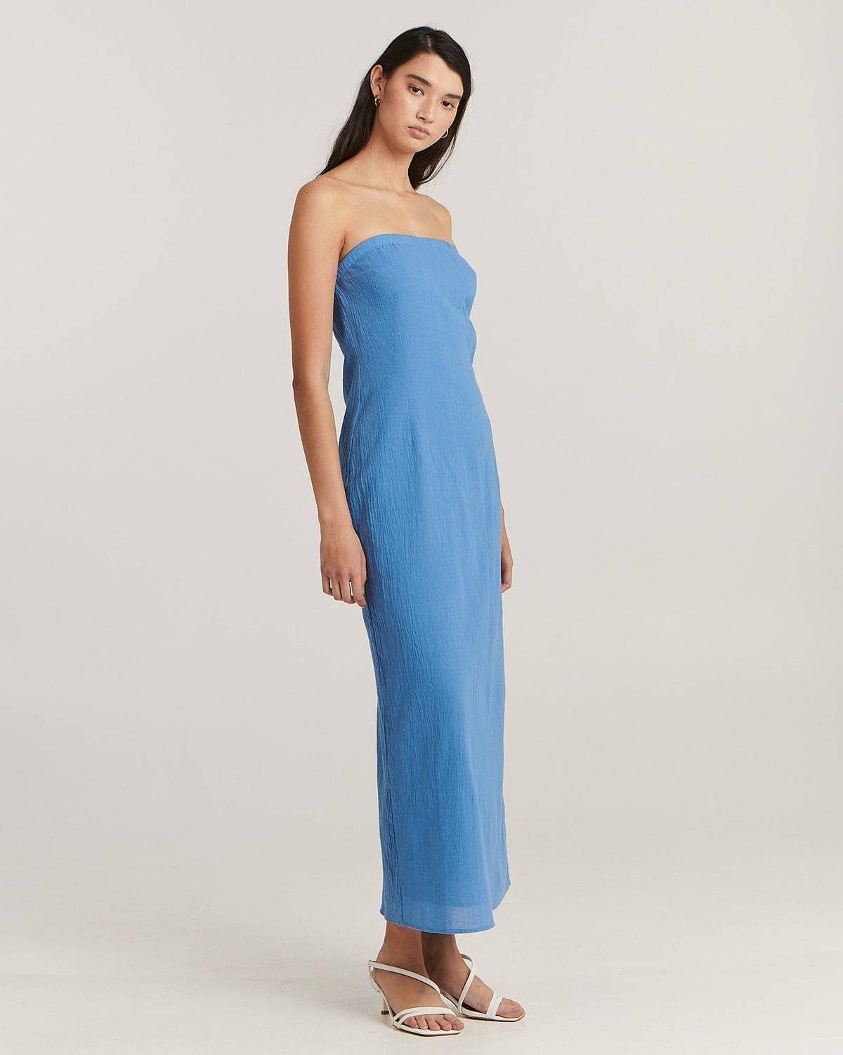 CHARLIE HOLIDAY Charlie Holiday Sinead Midi Dress - Dusty Blue BELLA n' BEAR