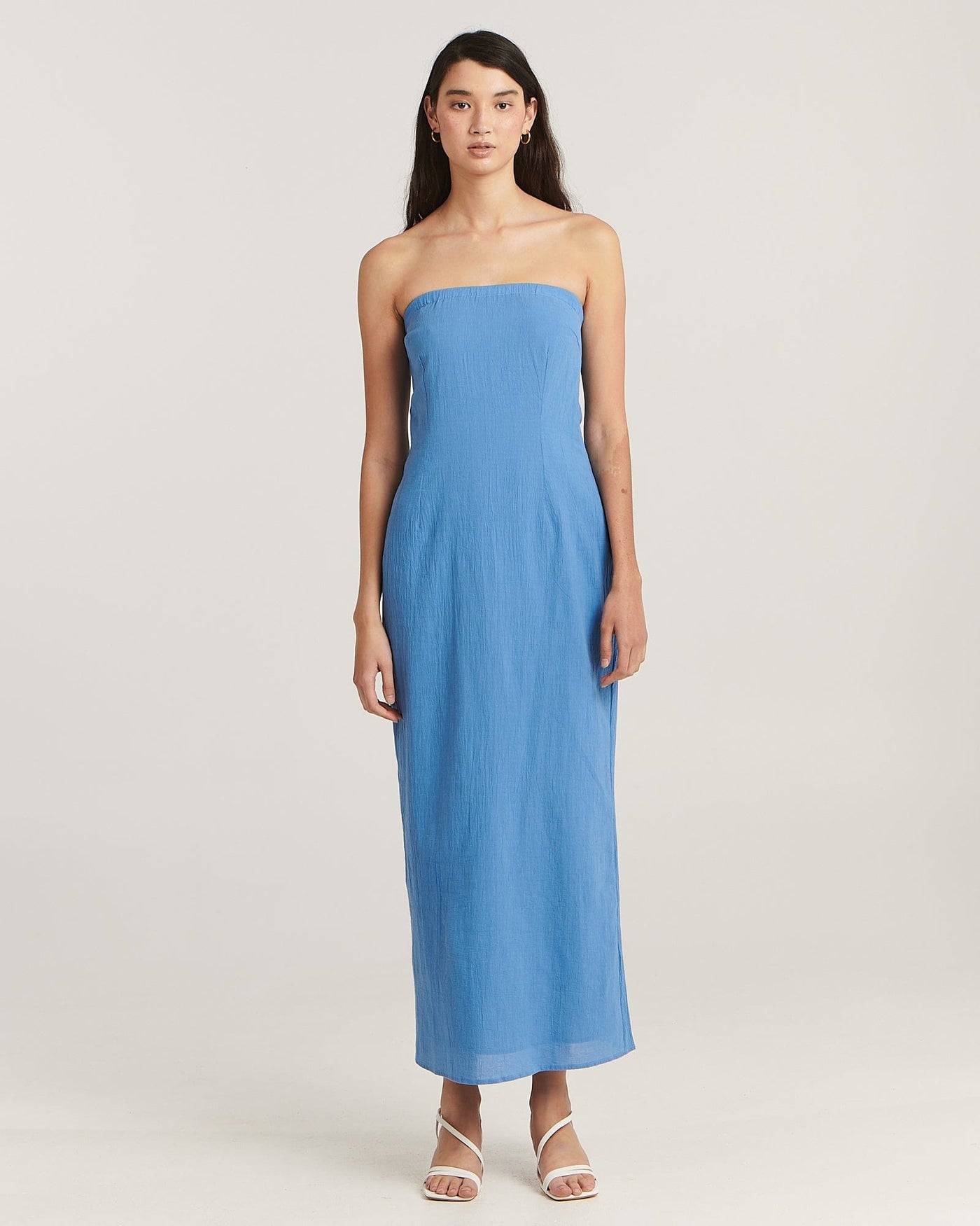 CHARLIE HOLIDAY Charlie Holiday Sinead Midi Dress - Dusty Blue BELLA n' BEAR