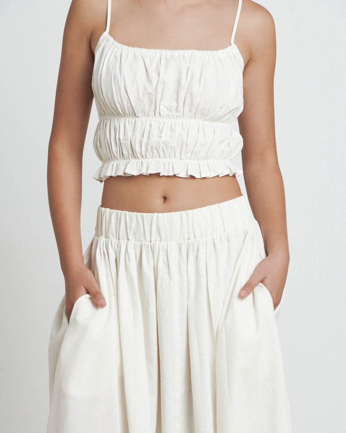 BARE BY CHARLIE HOLIDAY Bare by Charlie Holiday The Gathered Top - Coconut Milk BELLA n' BEAR