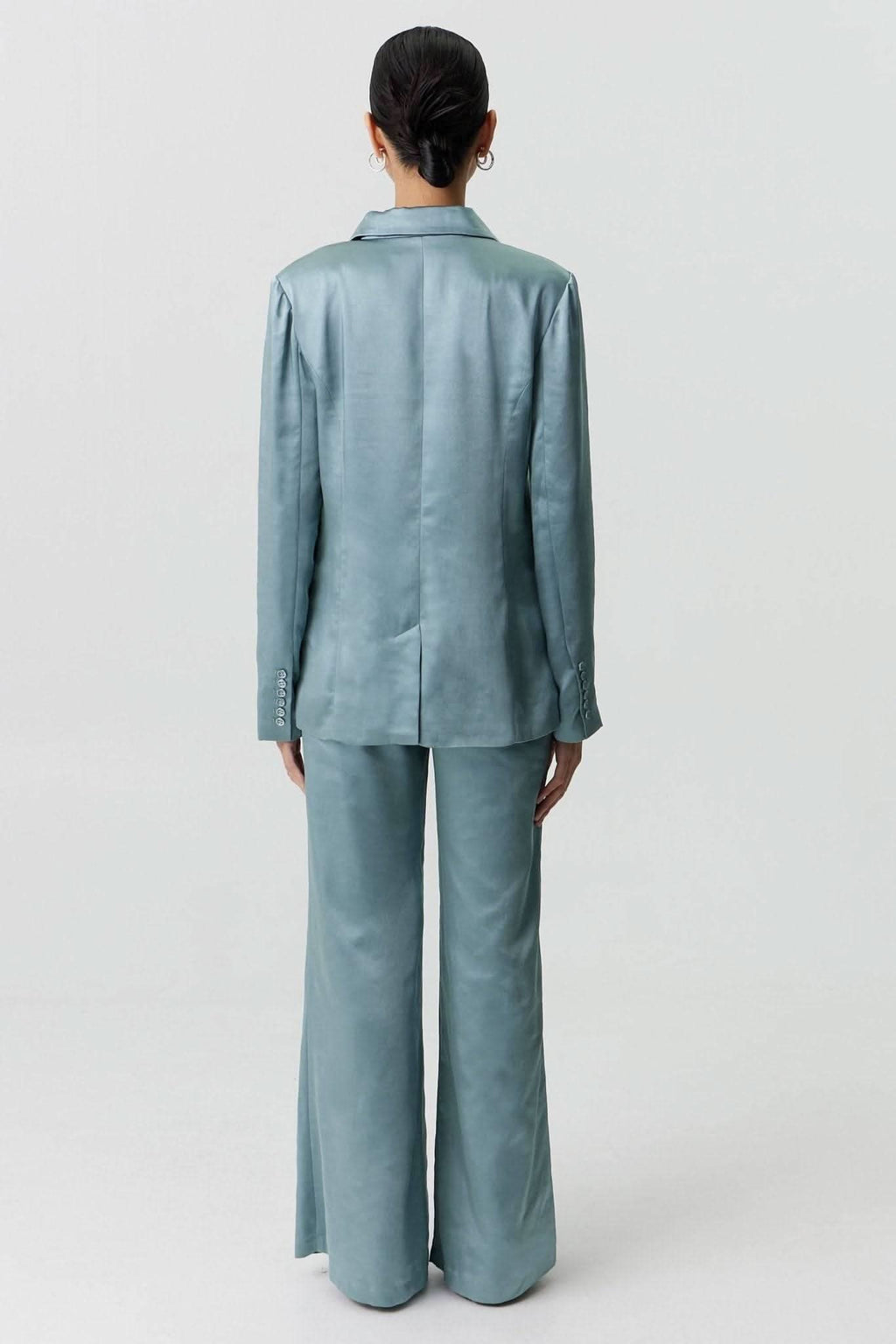 THIRD FORM Third Form Satin Tailored Blazer - Powder White, Wave BELLA n' BEAR