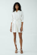 Dritte Form Eng Lipped Shirt Kleid-Off White