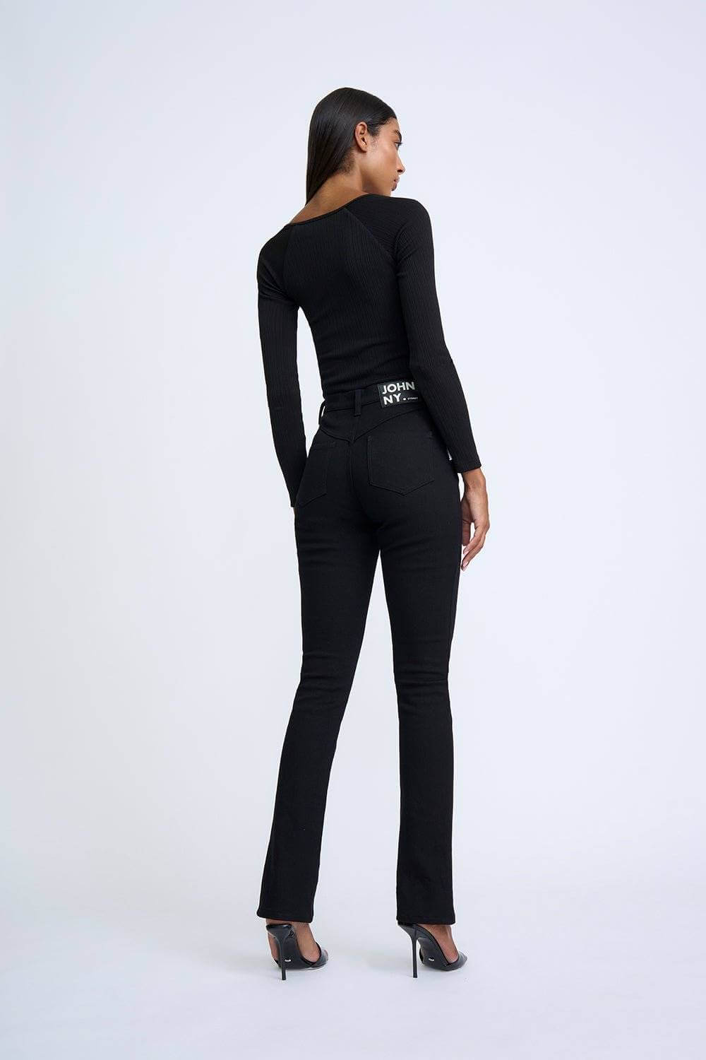 BY JOHNNY By Johnny Twist Split Skinny Jean - Black BELLA n' BEAR