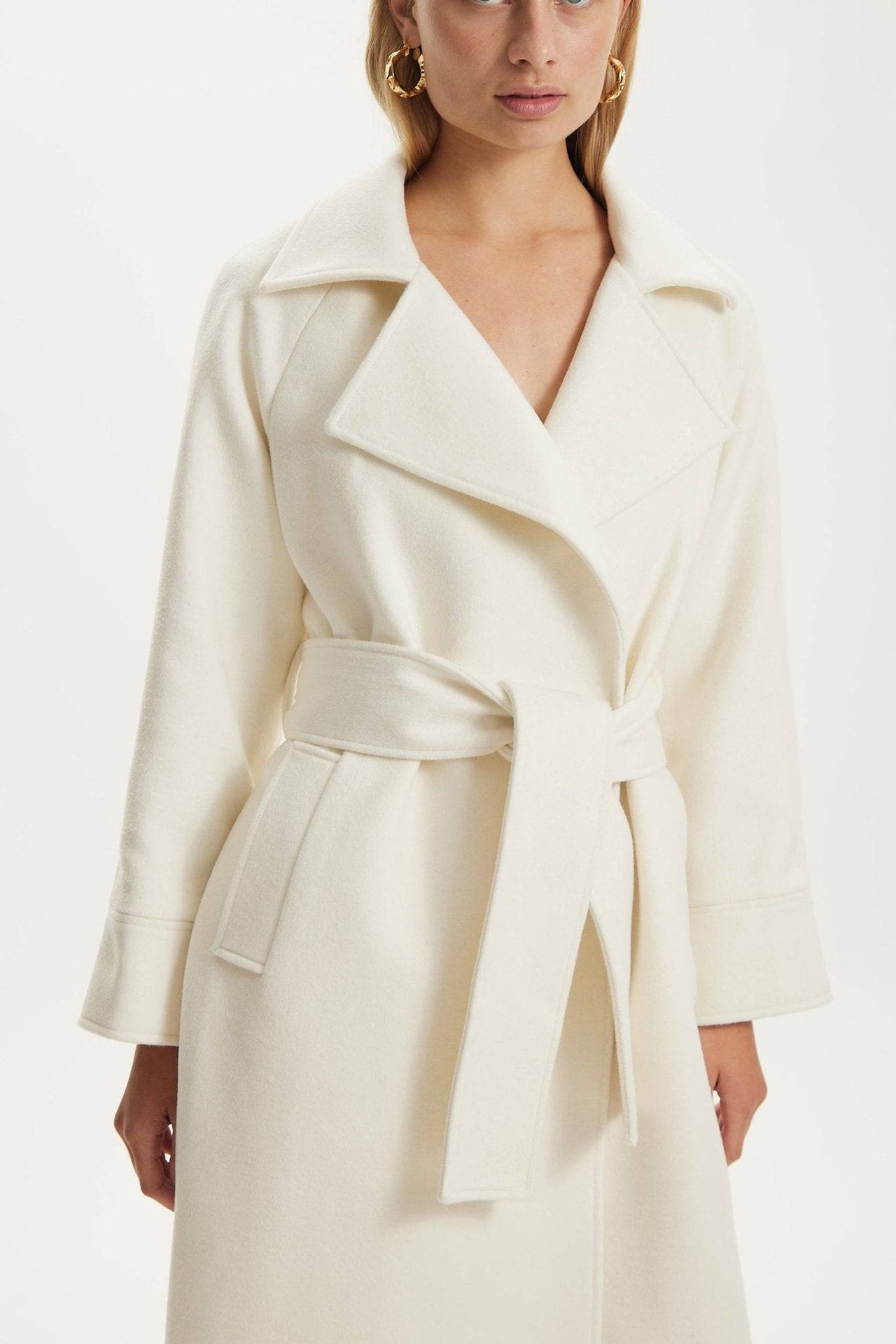 Third Form Uncover Woolen Trench Coat Cream