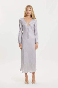 Thumbnail for THIRD FORM Third Form Untamed Bias Tie Up Maxi Dress - Silver BELLA n' BEAR