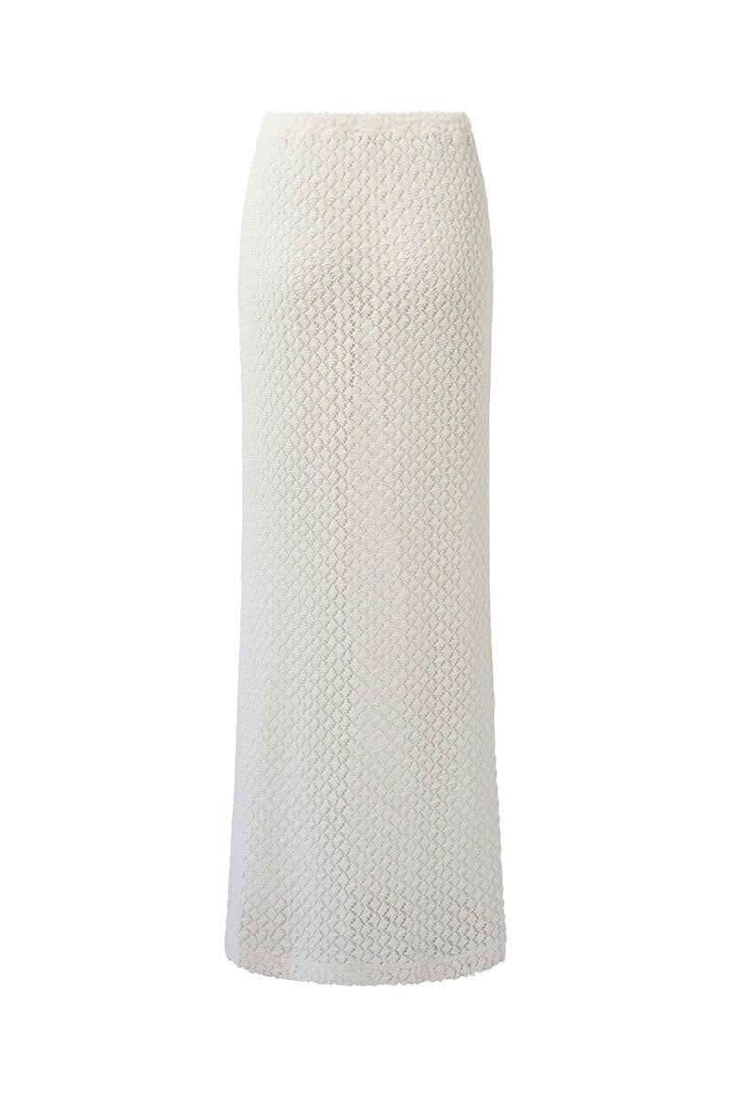 SOFIA THE LABEL Sofia The Label Valentina High Waist Maxi Skirt - Ivory BELLA n' BEAR