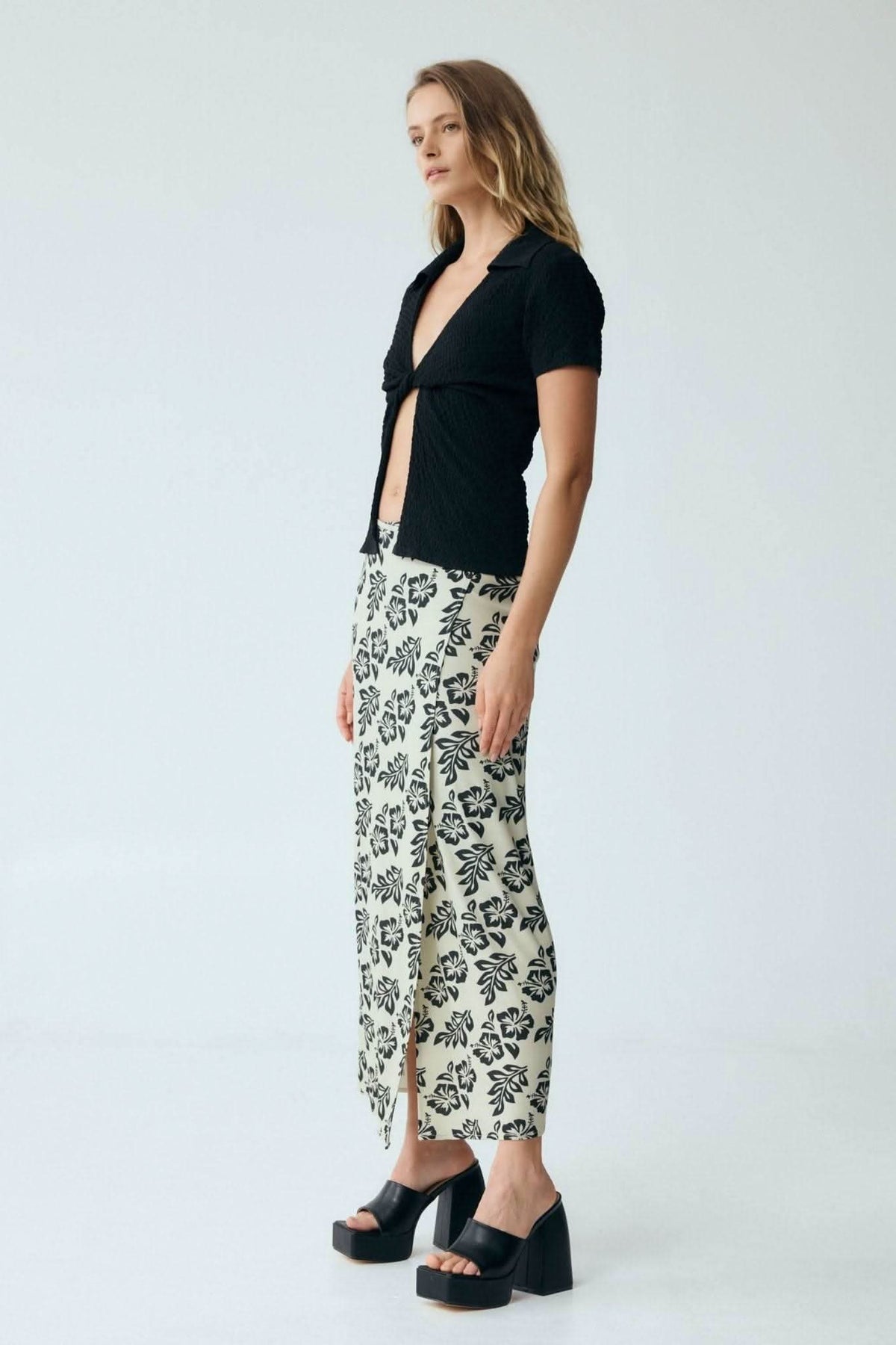THIRD FORM Third Form Waffle Twist Shirt - Black, Mint BELLA n' BEAR